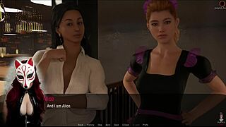 Kate in maid costume shows upskirt in the game