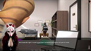 Kate in maid costume shows upskirt in the game