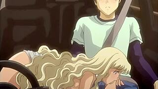 Public gang bang with a MILF in a Japanese-style cartoon