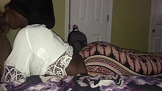 Ebony beauty with bubble butt in scene