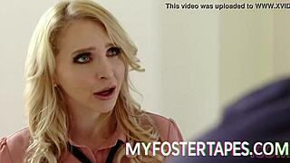 Petite Blonde Milf and Fat Foster Stepbrother Fight for Bedroom Dominance