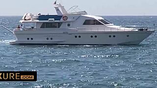 A threesome with double penetration on a yacht