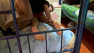 Unknown guy sneaks in to fuck with my boyfriend in the bedroom