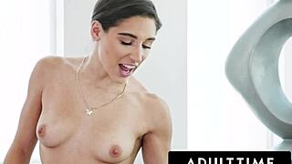 Abella Danger provides oiled nuru massage to maintenance man