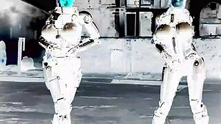 C23 Robot Party In Dystopian Visuals