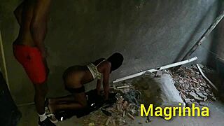 Skinny teen takes big dick in abandoned house?