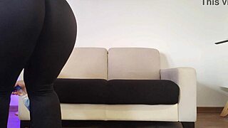 Pawg cleans her apartment in tight pants