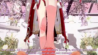 Yae Miko performs sucking in pov genshin impact hentai