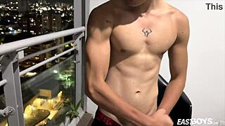 Valentin Bonett strokes a massive cock in steamy handjob.