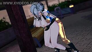 i’m bent over for Arlecchino in this wild hentai doggystyle scene!