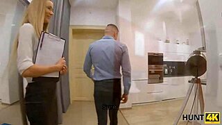 Wild blonde milf sucks and fucks hard to seal the contract