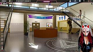 Steps of Debauchery 21 - Sexy college brunette flashing white stockings