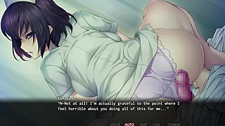 Tachibana the nurse gives a handjob and cumshot to her patient in this hentai hospital scene.