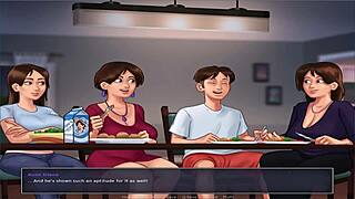 Animated porn game with commented gameplay: Busty hentai adventure