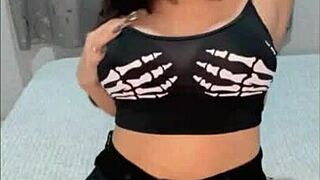 Brunette Babe Shows Off with Dildo in Pussy