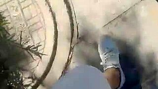 chinese queen mina seduces guy for outdoor park bench BLOWJOB and raw standing bang in bushes with internal finish.