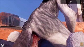 Alpha wolf devours tasty she-wolf in wild life hentai 😏