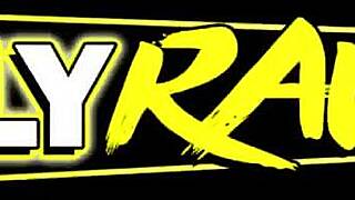 Brunette teen bends over. Doggy blowjob on hairy monster cock.