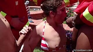 Bondage and anal sex with an American woman in a porn video