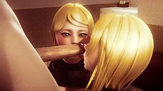 3D animated porn with big tits and big ass twins from Nier: Automata