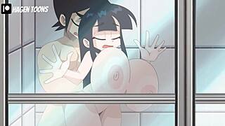 I watch audreys shower in hagen toons with big tits and monster cock.