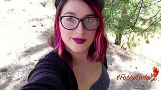 I slobber on a random guy’s cock in the woods until a massive facial hits!