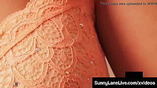 Sunny Lane boldly finger fucks her juicy wet pussy