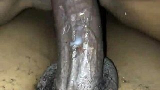 Ebony teen rides for her first homemade creampie.