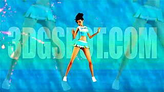 3D cartoon threesome with big tits and deepthroat action