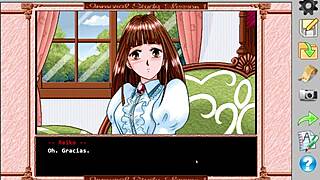 Retro visual novel with erotic gameplay and anime-style art