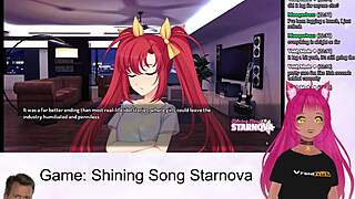 Petite Vtuber Lewdneko plays suggestive game in Shining Song Starnova Aki route