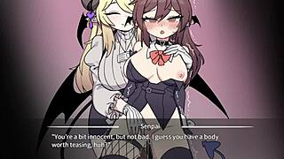 Corporate Succubus Bound In Lesbian Sex With Fingering