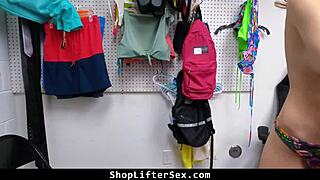 Shoplifting teen bent over for officer's rough offer