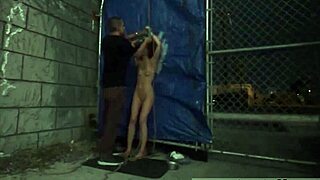 B Dildo Stretches Teen Pussy in Rough Outdoor Action