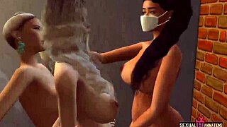 Straight girl in lesbian threesome