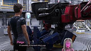 3D animated game with a half robotic girl in space