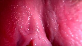 Close up of a sexy brunette’s vagina while she is masturbating