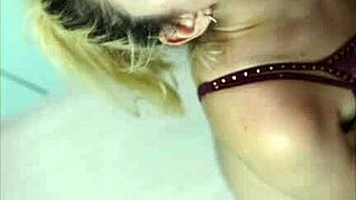 Blonde Teen Sucks Cock in Kitchen