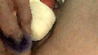 Blindfolded wife explores submissive play