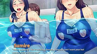 Netorious Neighbors Threesome Cumming In Pool