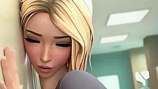 Gwen engages in an intense workout that turns steamy in this 3D cartoon
