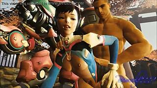 D.Va Takes Double in Her Ass Best