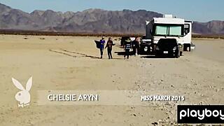 Playboy Model Chelsie Aryn Strips Nude in Desert for Outdoor Solo Show