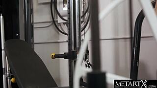 Watch this cute blonde reach a wild orgasm at gym solo