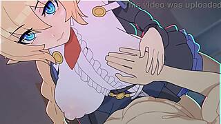 Es huge boobs featured in uncensored BlazBlue hentai animation