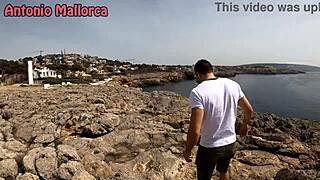 Public porn with horny Spanish couple and big cock lover