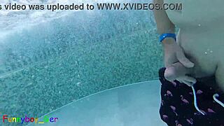 dude, this gay guy jerks off his fat cock in a public thermal pool! hot underwater action! 🔥