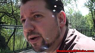 how does busty submissive please master's hard cock today?