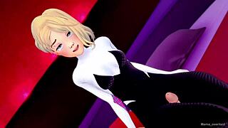 spider gwen wants to bang in her suit at love hotel