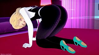 spider gwen wants to bang in her suit at love hotel
